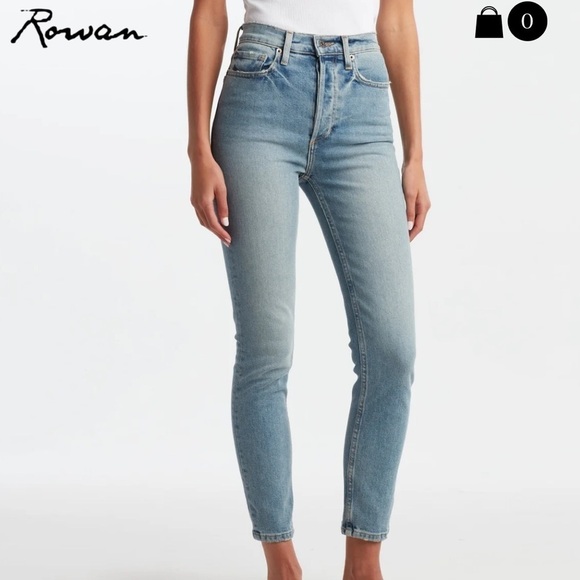 Rowan Womens Size 31 Light Washed Jolene High Rise Button Fly Stretch Jeans - Picture 1 of 16